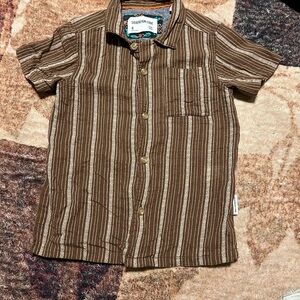 Sovereign Code Brown Striped Short-Sleeve Shirt 4T